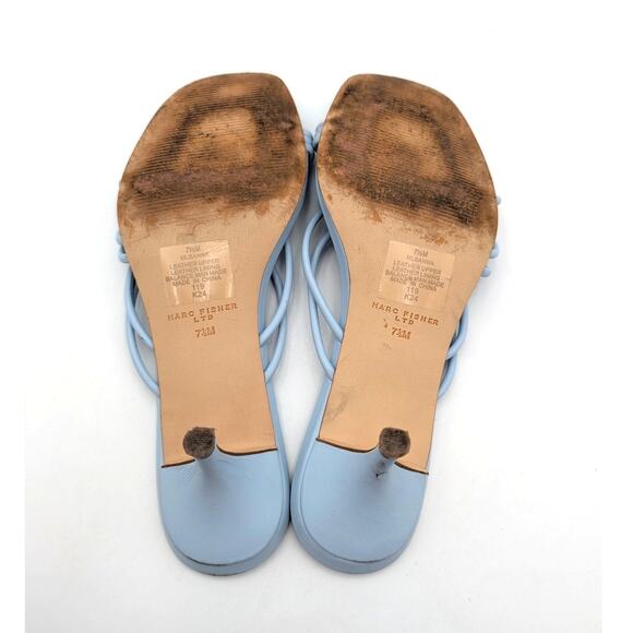 Marc Fisher Banna Strappy Sandals Women's Light Blue Leather Size US7.5M EU38 - Picture 7 of 12